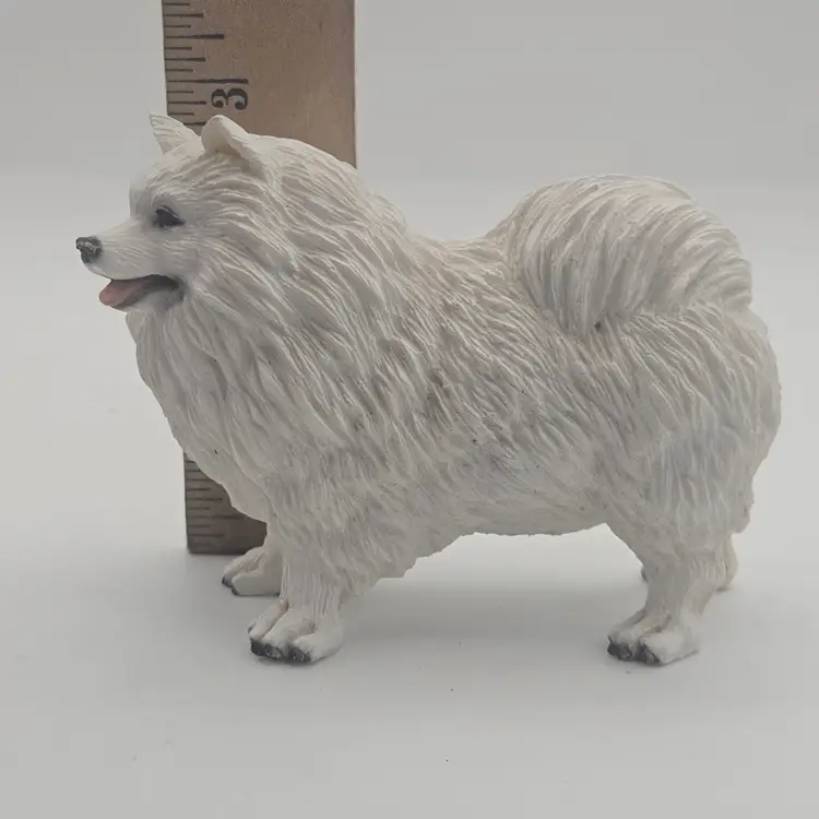 Vintage 1991 American Eskimo Dog Figurine Conversation Concepts - 4" Stone Resin