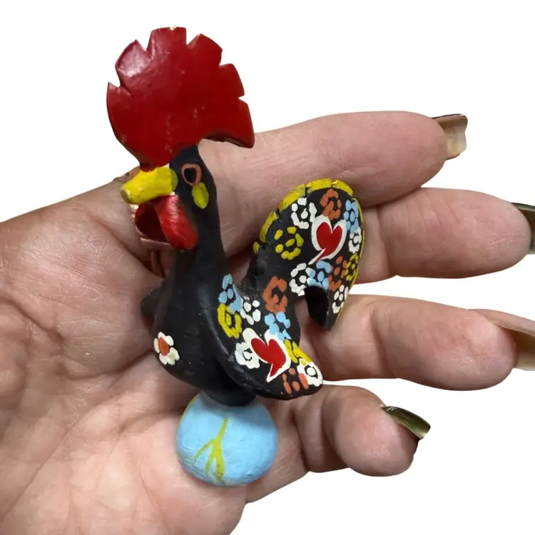 Rooster of Barcelos (Galo de Barcelos) figurine, a prominent symbol of Portugal 3.5”