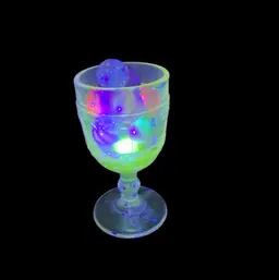 039. Raid Special. Glowy 3.5” Liquor Glass Full Of Vintage Marbles Some Glow!