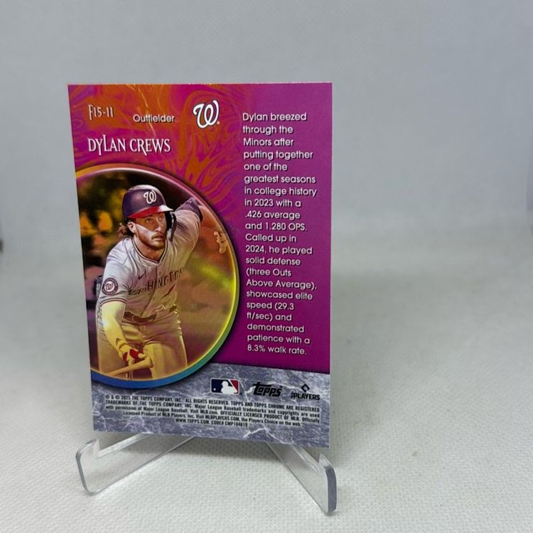 2025 Topps Chrome Fortune 15 Dylan Crews Nationals Rookie # F15-11