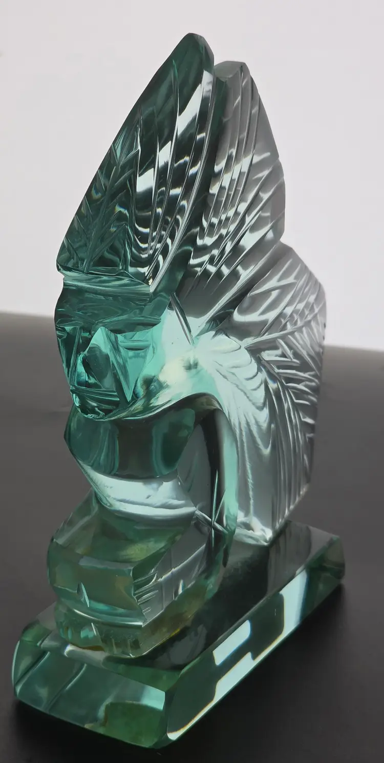 Native American Indian sculpture jade glass