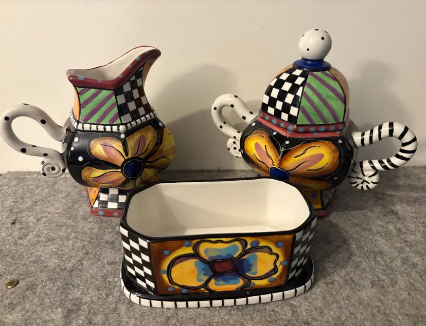 Prospero, Studio Designworks  Sugar, Creamer and Butter Dish #2869