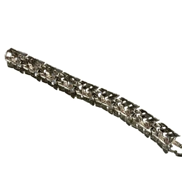 Less Chevron Clear Rhinestone Bracelet