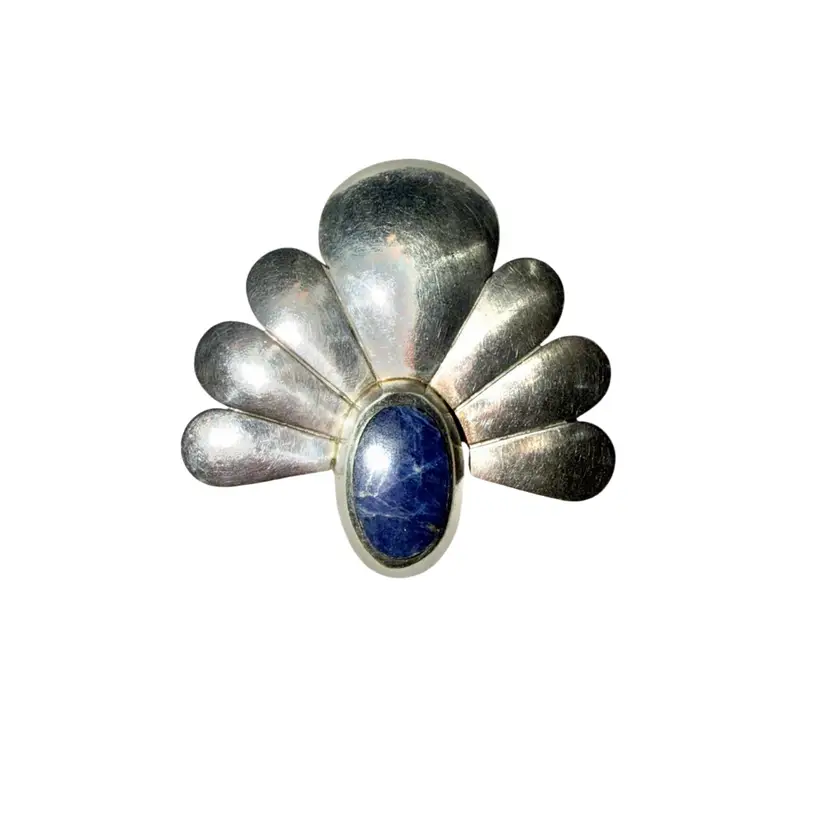 Rare Lapis Lazuli Signed. 925 Mexico Brooch