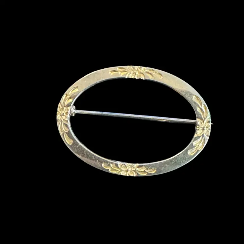 1.25” Oval Gold Filled Brooch