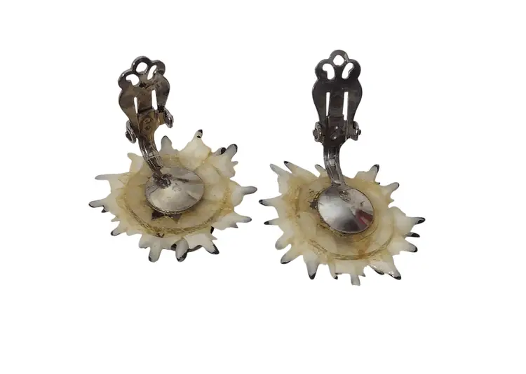Vintage Cameo & Shell? Clip On Earrings Victorian Whimsigoth