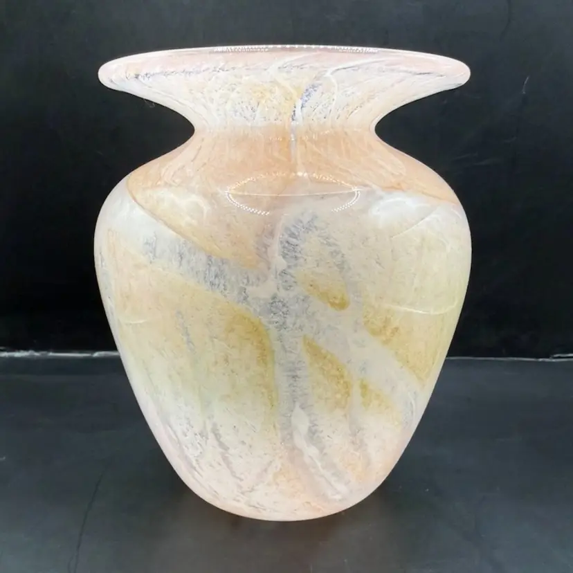 Micheal Nourot Signed & Numbered Dreamy Pink Art Glass Vase 5”