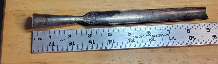 Vintage PS&W Co. Socket Gouge Chisel,9 in No. 1 EX, Early 1900s Woodworking tool