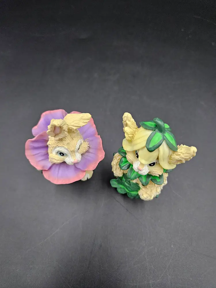 #2 Resin Flower Bunny Set of 2