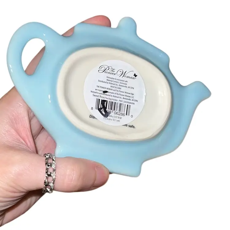 Pioneer Woman Tea Bag Spoon Rest Holder 4”