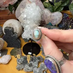 Labradorite Adjustable Ring 925 8.25-10.5 30f