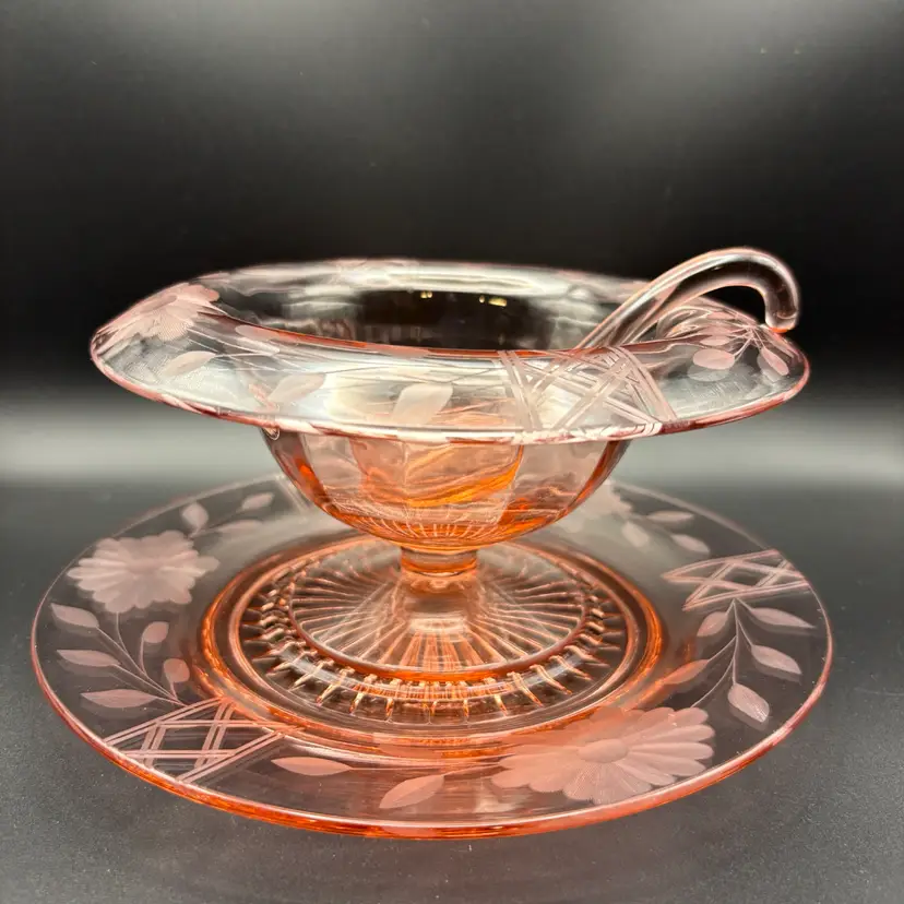 Pink Depression Condiment Dish