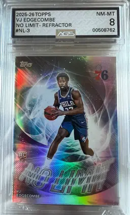 VJ Edgecombe 2025-26 Topps No Limit Refractor #NL-3 AGS 8