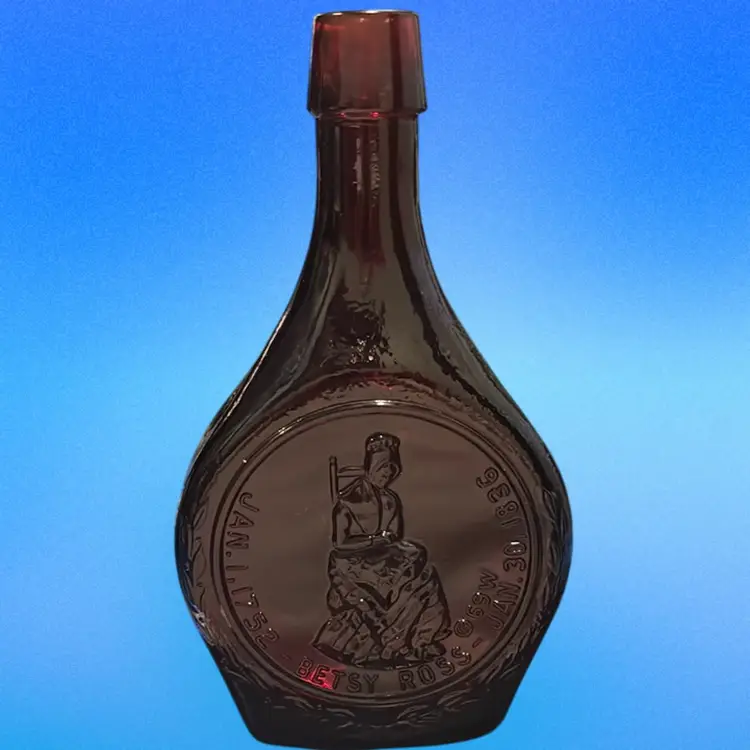 Wheaton Bottle " Great American" Collectible Series Betsy Ross Ruby Red