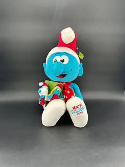 NWT Large Smurf Plush With Finger Puppets
