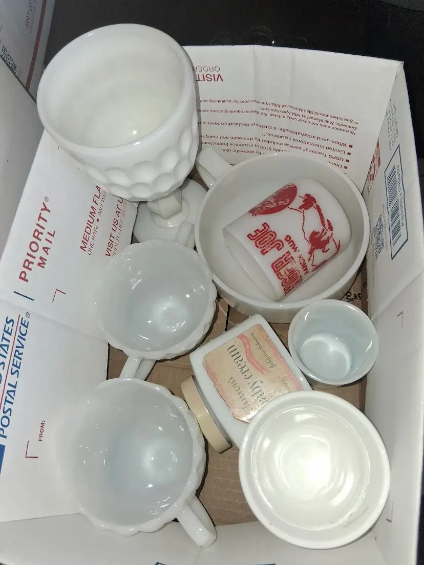 MILK GLASS #4 Boxed Lot