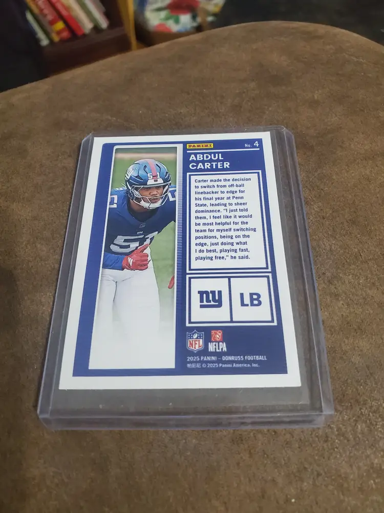 2025 Donruss The Rookies Abdul Carter New York Giants Card