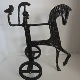 MCM Frederick Weinberg Mid Century Etruscan Bronze Horse Rider Athena Owl