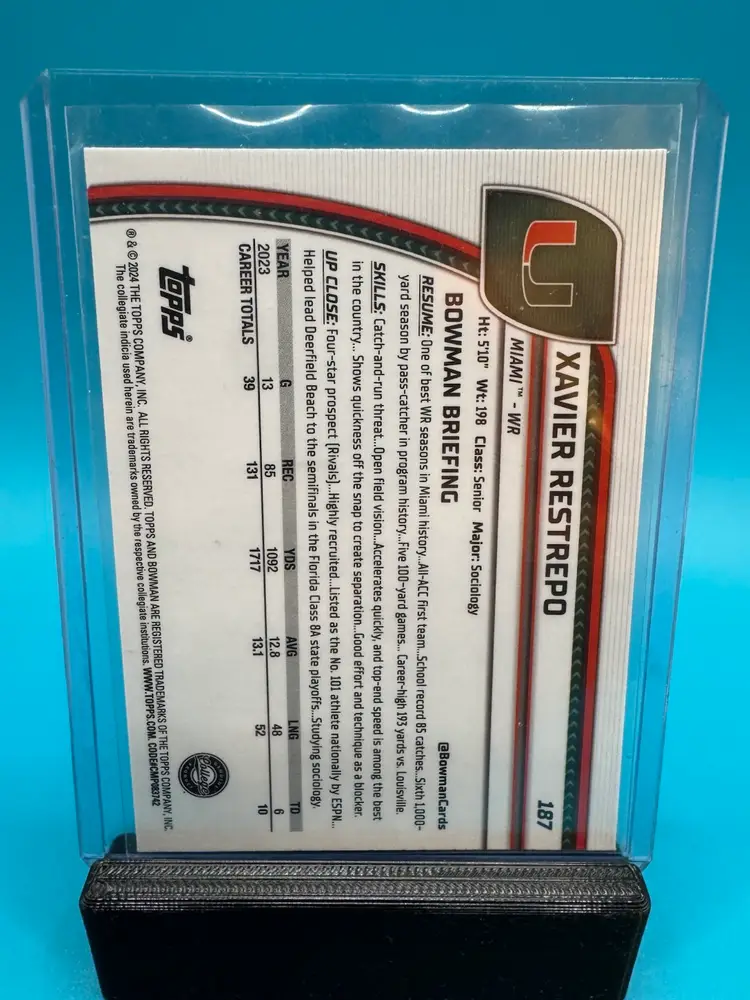 Xavier Restrepo 1st Bowman Chrome U Sapphire Tennessee Titans