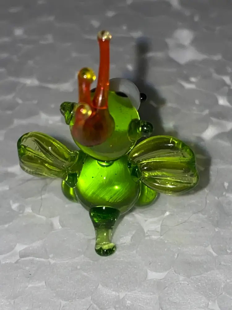 #01 25% Off In From Ukraine Miniature (1 To 1.5") Blown Glass  Amber And Black Cat Front And Back Photos (was $8)