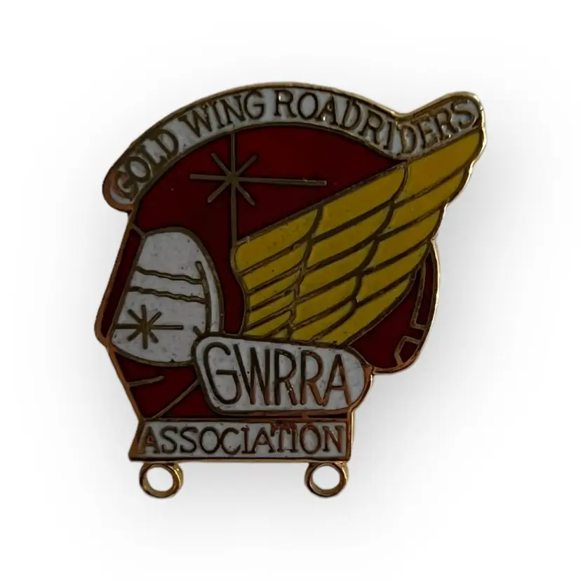 Vintage GWRRA Motorcycle Pin. Honda Gold Wing Riders Club Chapter Member Association Lapel Jacket Pin Logo