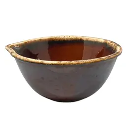 Vintage Hull Brown Drip Glaze 8” Lip Ovenproof USA Mixing Bowl