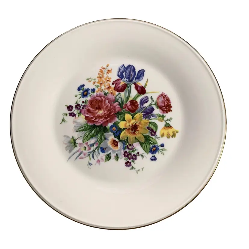 Vintage Lenox Special 10.5” Wild Flowers Bouquet Gold Rimmed Dinner Plate USA