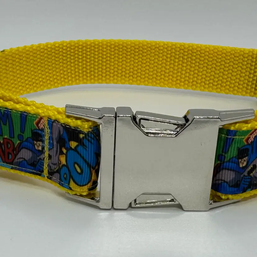 Dog Collar Batman Cartoon Large Handmade Heavy Duty Metal Buckle Comics NEW
