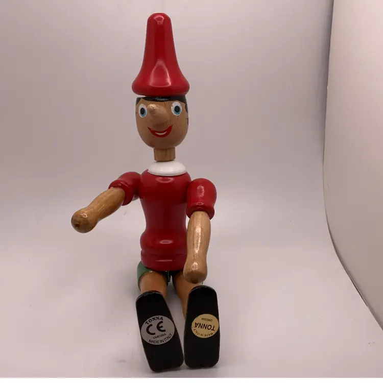 POW3 VTG Tonna Pinnochio Wood Articulated Doll 10"