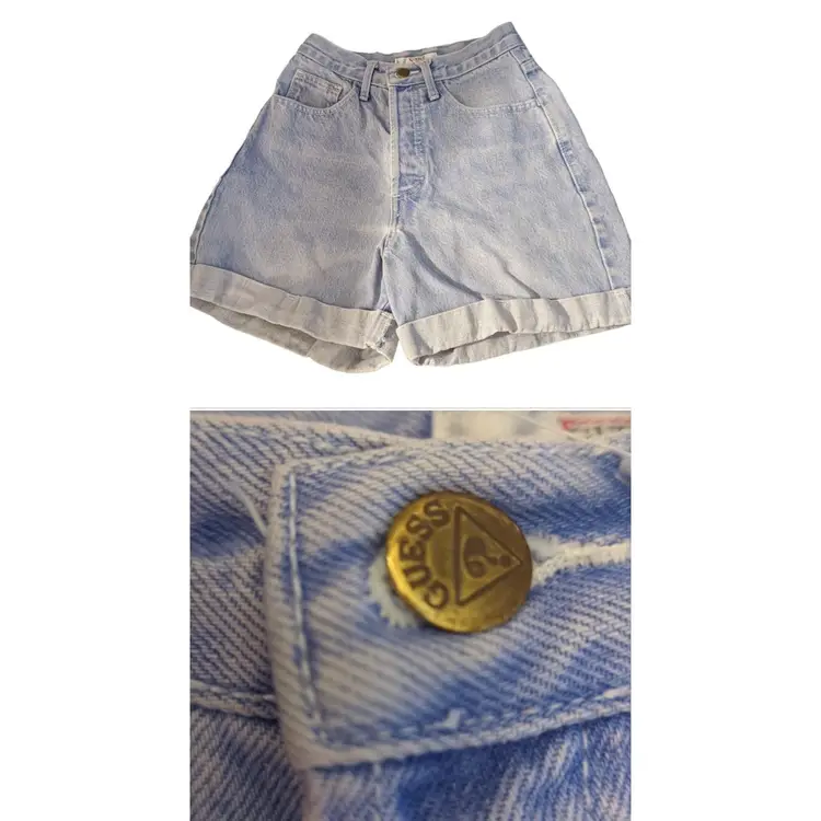 90s Guess vintage light wash denim jean shorts 27