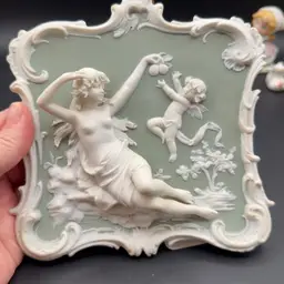 Vintage Green Jasperware Art Piece