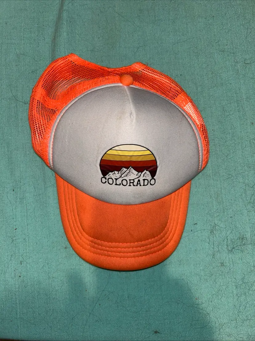 Colorado Hat Snapback Trucker Cap Mens White Orange Outdoor Hiking Adult - READ