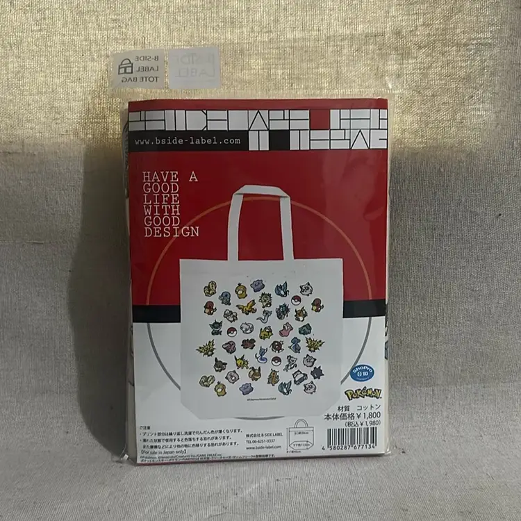 B Side Label Tote Bag Pokemon Themed