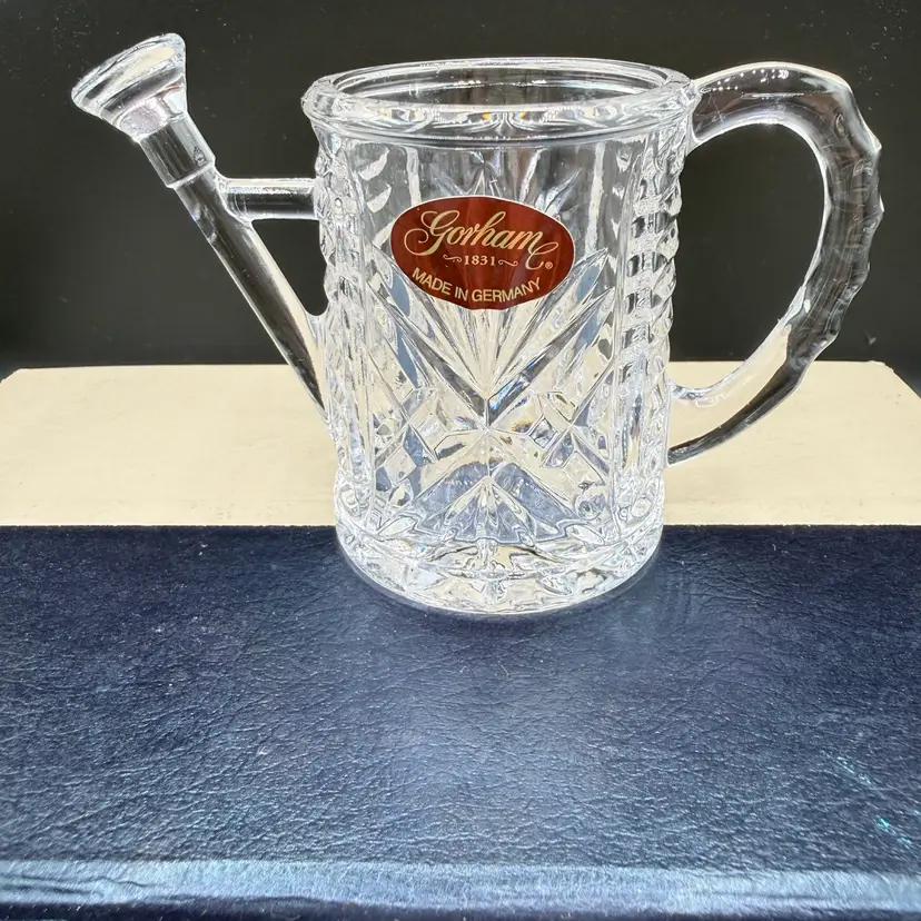 🐞 Vtg Gorham Crystal Mini Watering Can 
4 1/4x3”