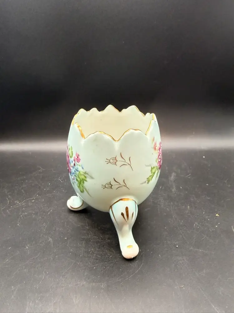 Vintage Napcoware Flowered Porcelain Cracked Egg Vase