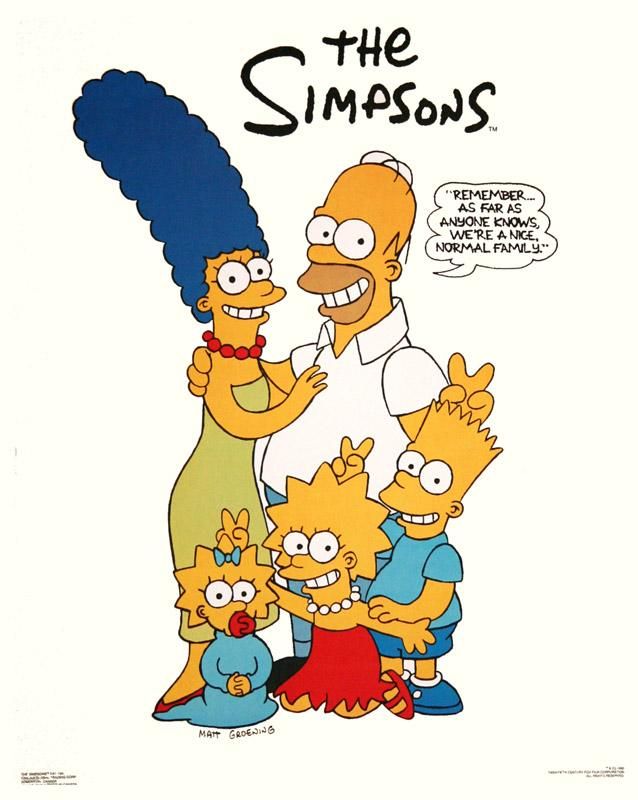 16 x 20 In, Original Vintage 1990 Poster, THE SIMPSON FAMILY, Rare