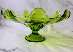 Green LE Smith Simplicity Footed Compote
