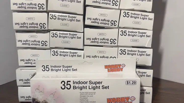 Lot Of 41 Hobby Lobby Indoor Super Bright Light Set 35 Clear Bulbs
