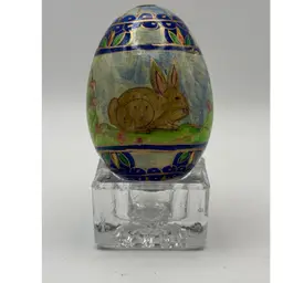 Vintage Wooden Hand Painted Easter Egg Foreside Company USA