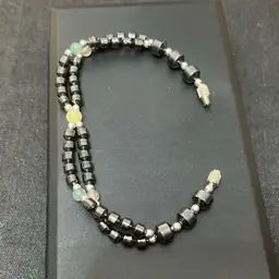 Double Strand Hematite Bracelet With Accent Stones 7.5”