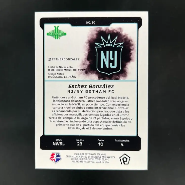 Esther Gonzalez 2025 Parkside En Espanol Silver Border /100  Soccer Card