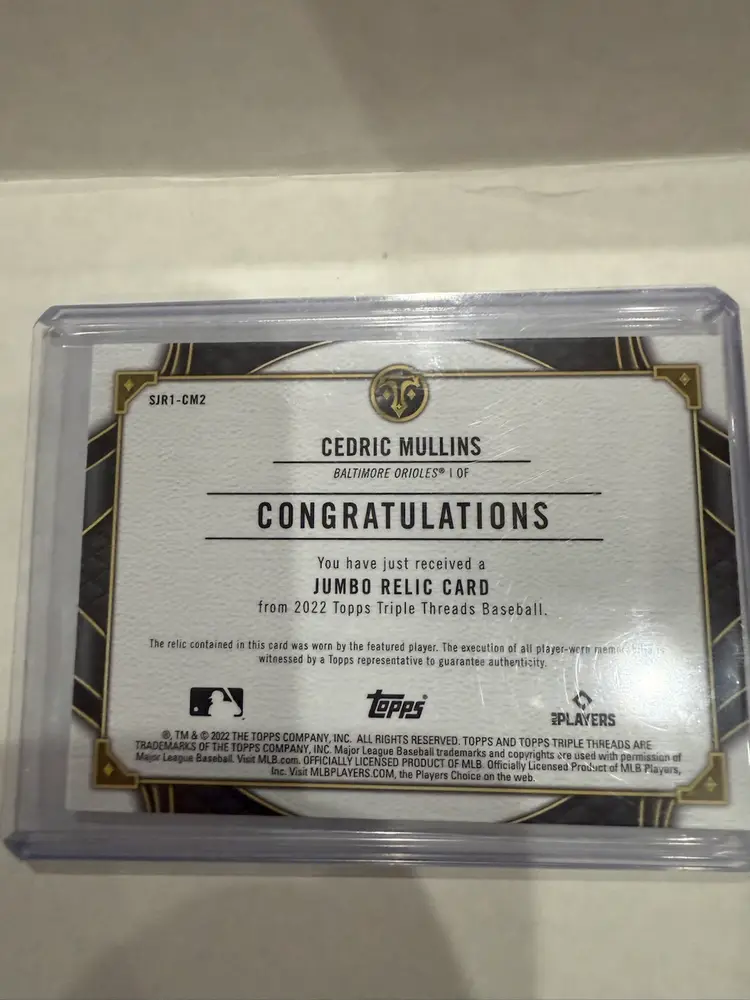 2022 Topps Triple Threads Cedric Mullins Relic /48 - Baltimore Orioles