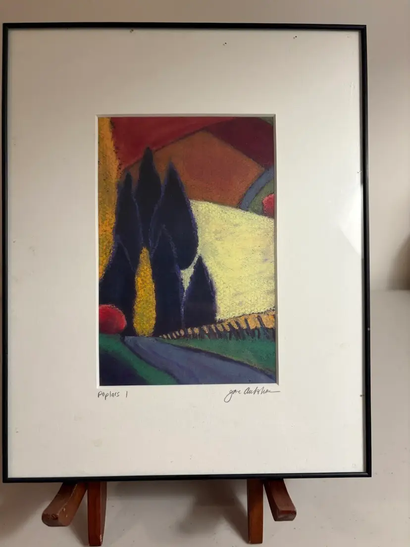 Original Painting Of Poplar Trees Signed By The Artist