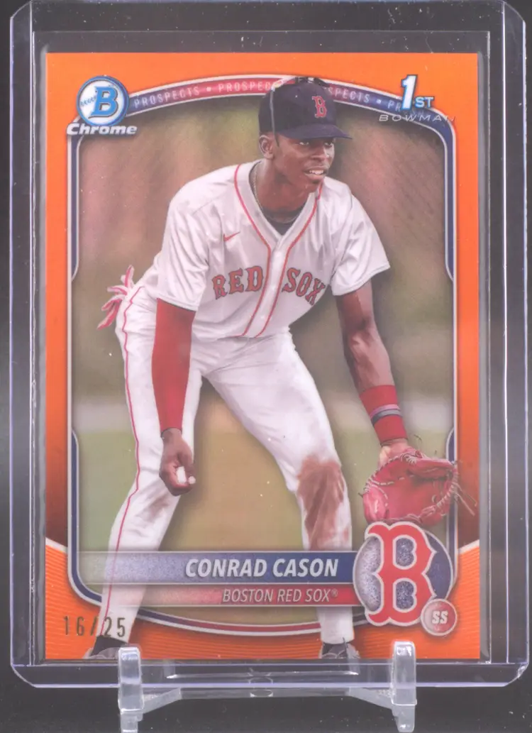 2025 Bowman Chrome Orange Refractor /25, Conrad Cason, Boston Red Sox
