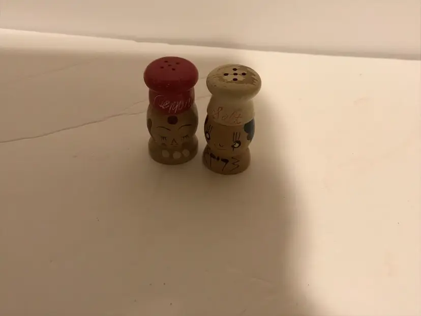 Vintage Wooden Chefs Made in Japan Salt & Pepper Shakers Set