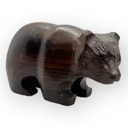 Hand carved Ironwood Grizzly Bear Figurine