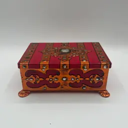 Vintage West Germany Fricke & Nacke Copper Tin Trinket Jewelry Box