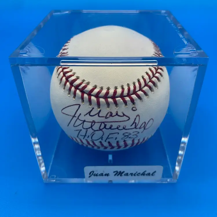 Juan Marichal H.O.F. 83 Autographed Rawlings Major League Baseball w/ COA & Case