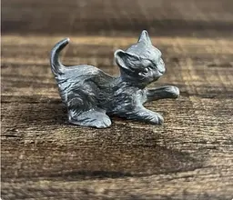 Peltro Italy Pewter Metal Playful Stalking Kitty Cat Kitten Miniature Figurine