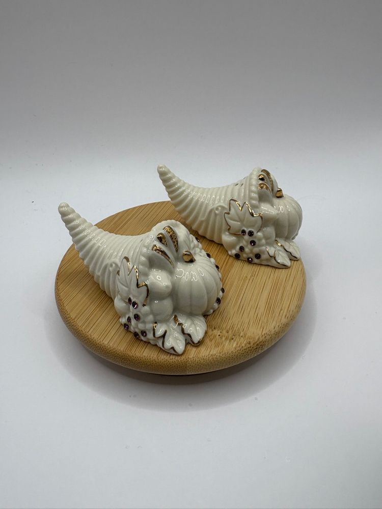 Lenox Jeweled Gem Cornucopia Salt And Pepper Set